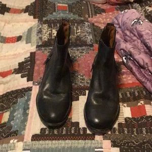Frye black leather booties